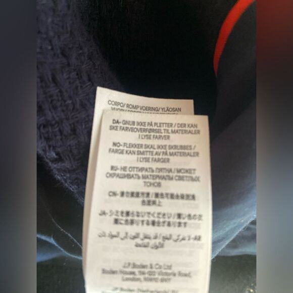 Boden Navy Blue Collared Textured Cotton Blend Jacket Blazer  Sz 2 NWT - Picture 9 of 13